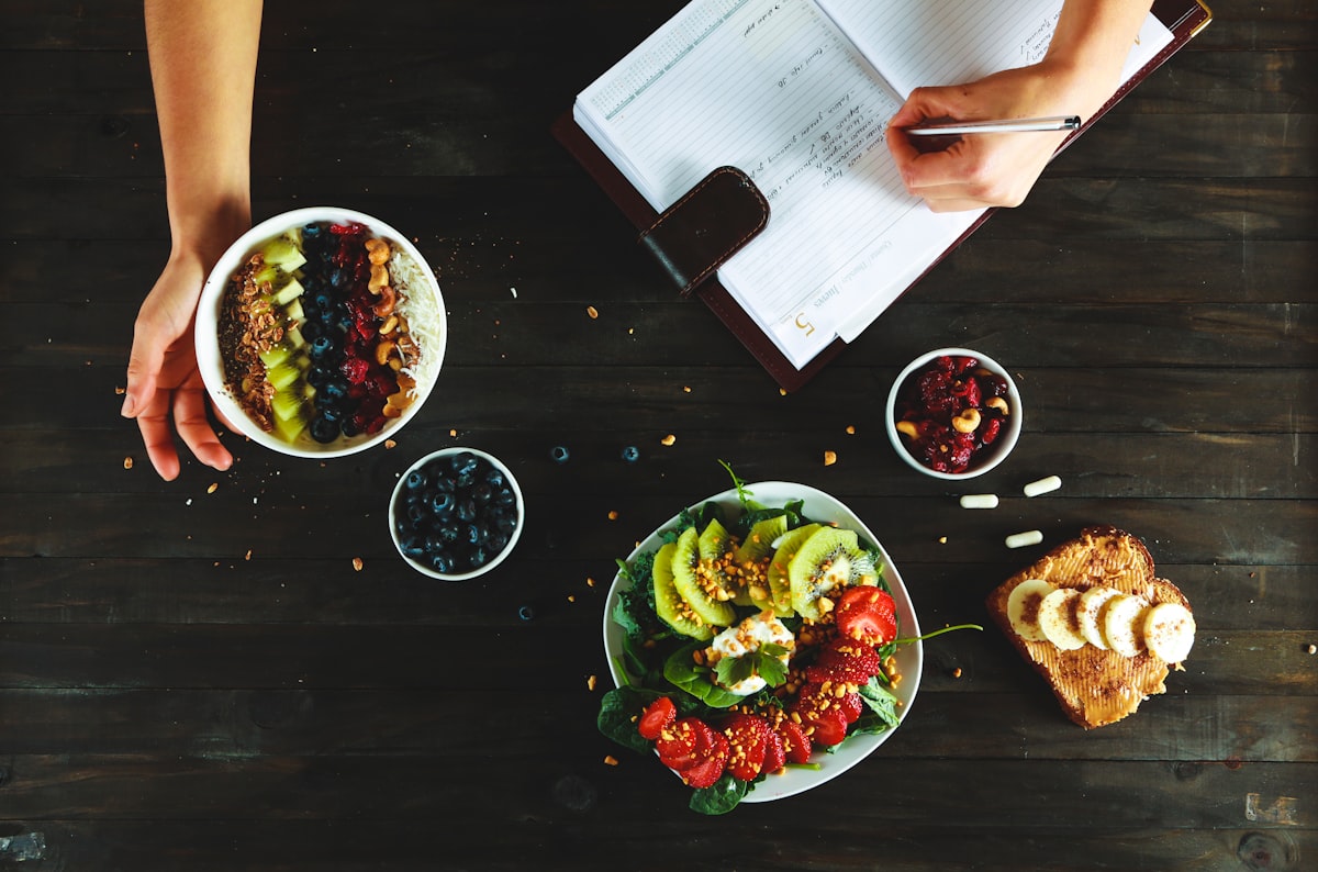 Professional nutritionist reviewing meal plans